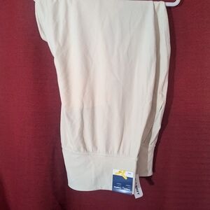 Chic Cream Blouse with Subtle Stripes